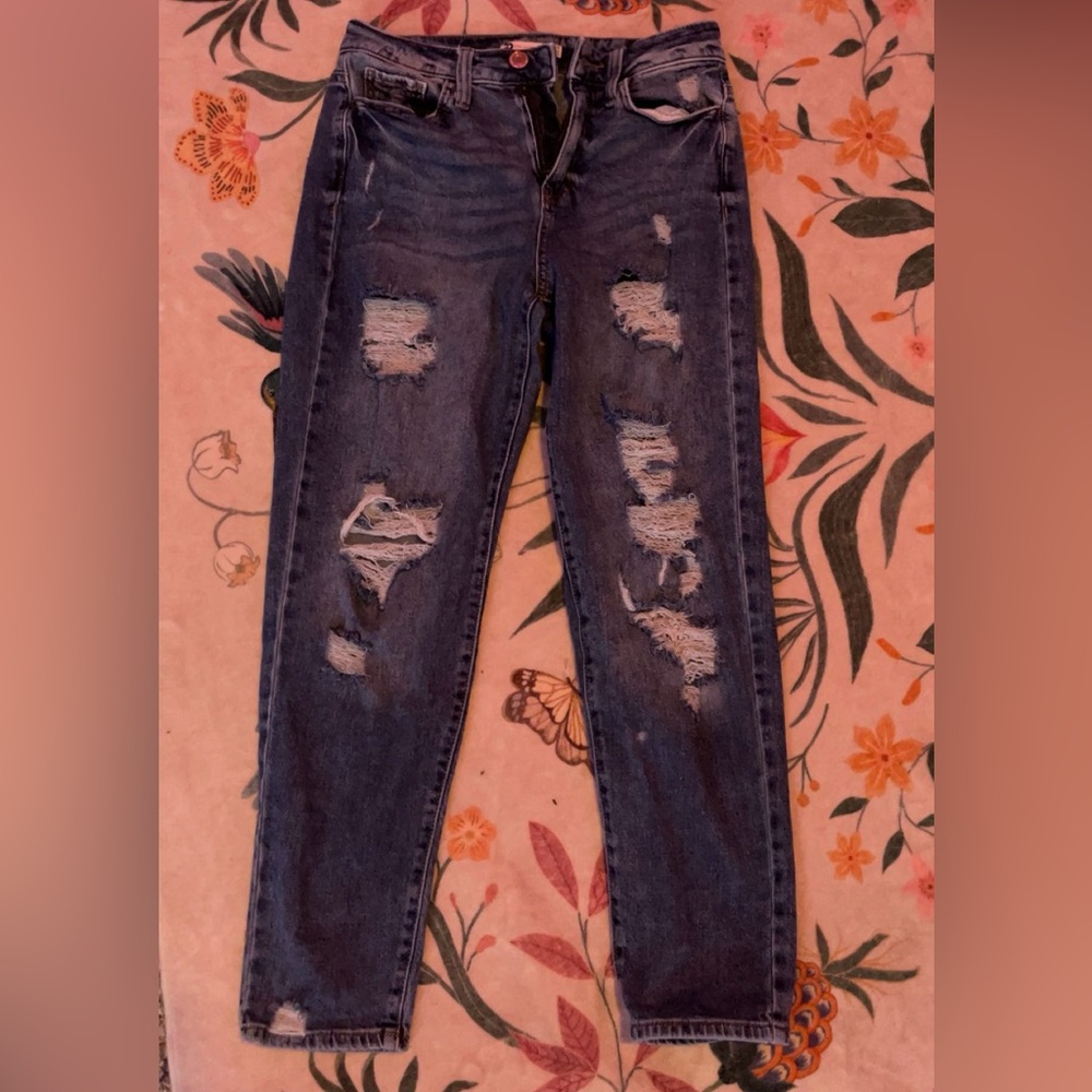 SO Dark Blue Distressed Skinny Jeans